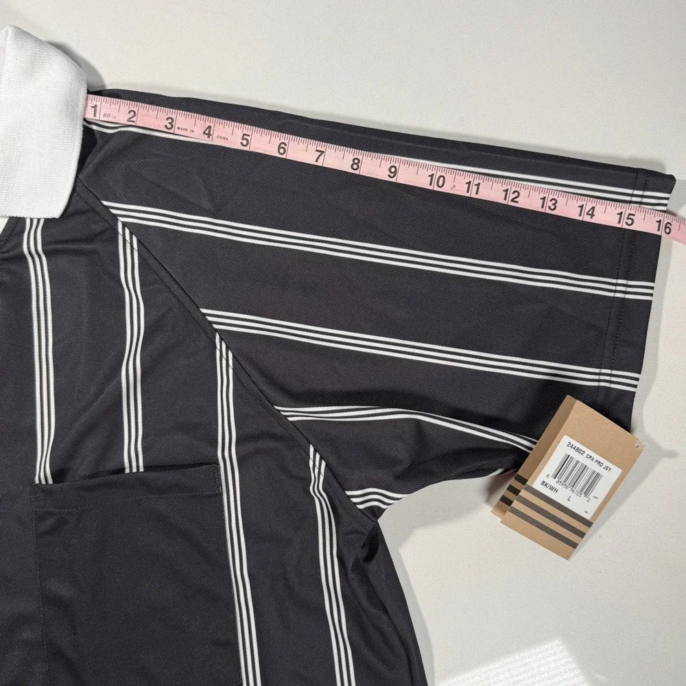 Adidas Referee Jersey Mens Large Black New Vintage CPA Pro‎ JSY Soccer Y2K